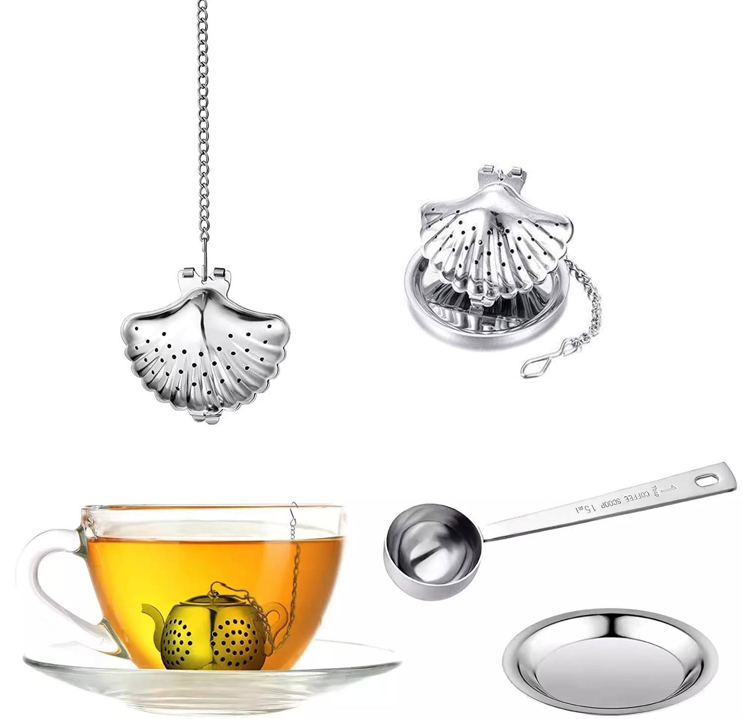 シルバーティーストレーナースタンド付き 茶こし15cm Amazon